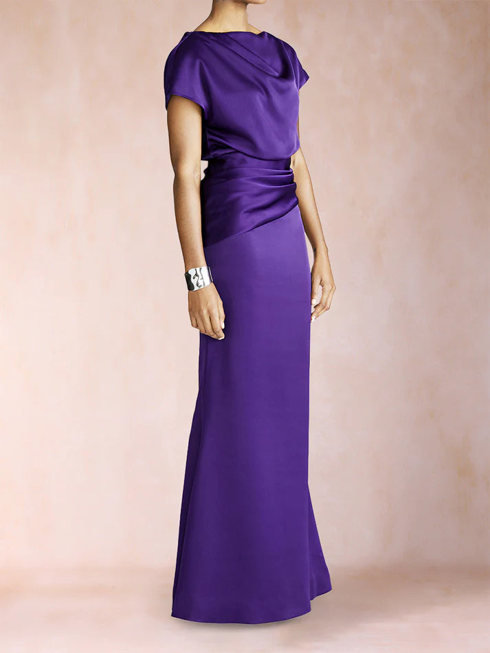 Column Scoop Short Sleeves Unique design Mother of the Bride Dresses