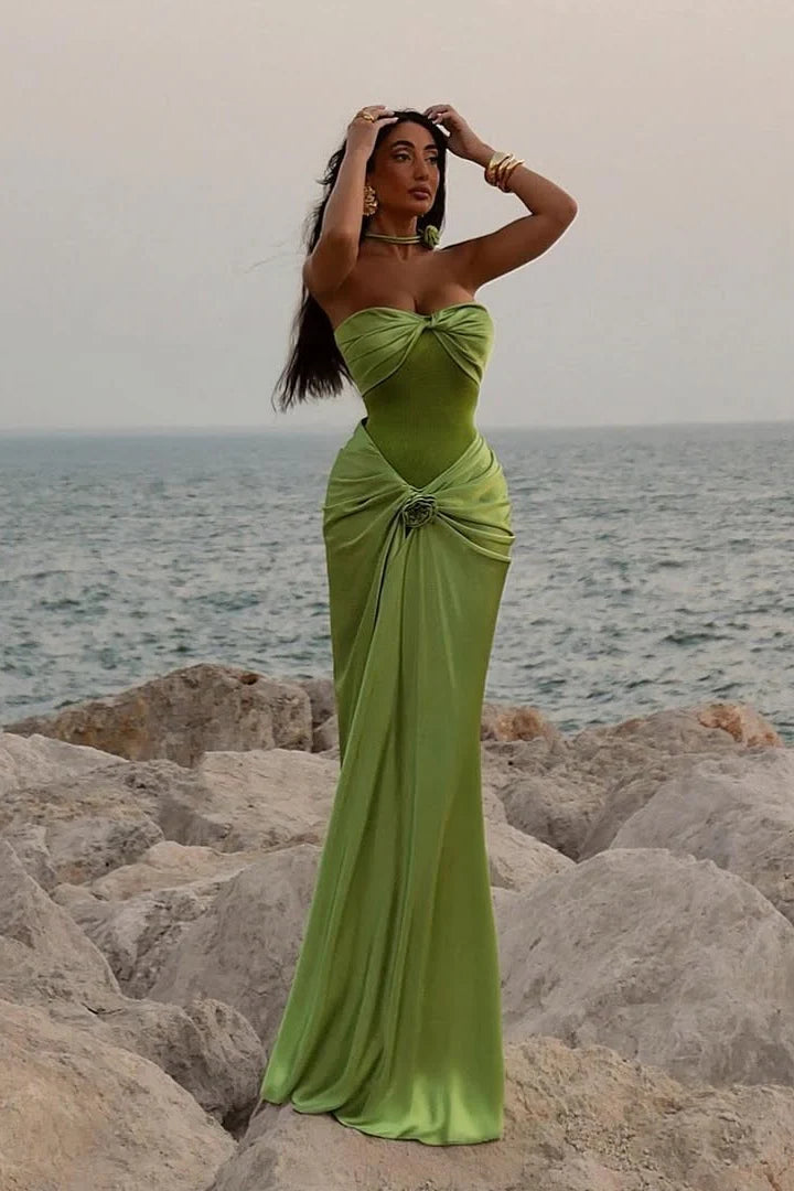 Hot Mermaid Sweetheart Green Long  Unique Design Prom Dress