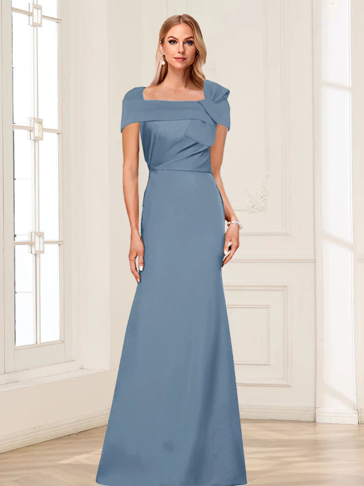 Mermaid Square Neck Short Sleeves Mother of the Bride Dresses