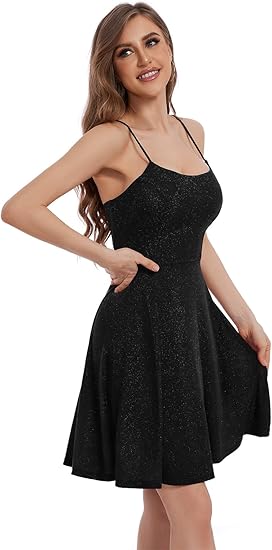 Bbonlinedress Spaghetti Straps Sparkly Homecoming Dress