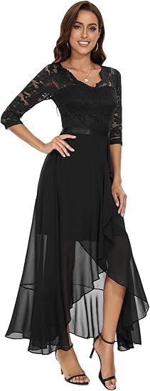 V-neck and 3/4 sleeves for a generous and confident look Homecoming Dress