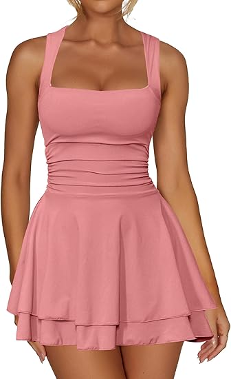 Women's Square Neck Ruffle Hem Mini Full Of Charm Homecoming Dresses