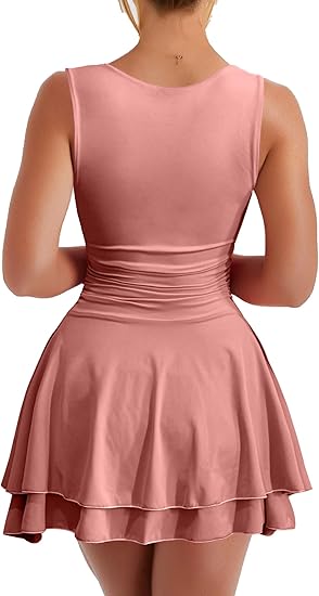 Women's Square Neck Ruffle Hem Mini Full Of Charm Homecoming Dresses