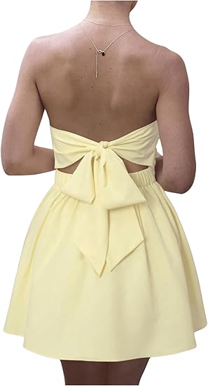 Women's Summer Elegant Strapless Mini Full Of Charm Homecoming Dresses
