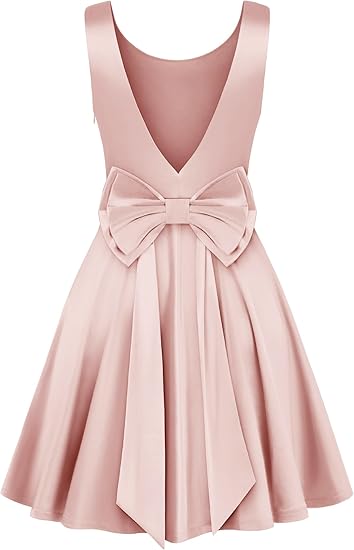 Sleeveless Big Bow Backless Cocktail Homecoming Mini Short Dress