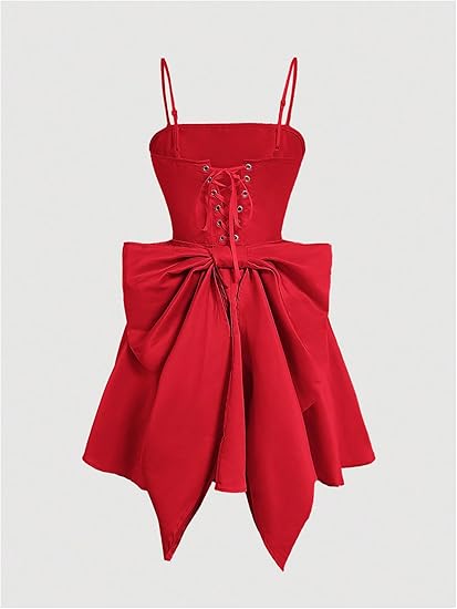 Women's Satin Bow Unique Design Full Of Charm Homecoming Dresses