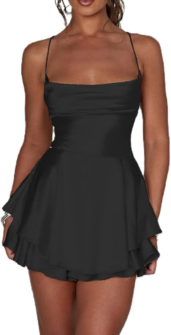 Tie Backless Cowl Neck Cocktail Party Silk Mini Homecoming Dresses