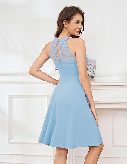 Lace Evening Party Short Vintage Full of charm Evening Dress
