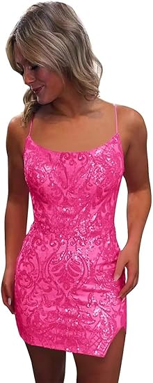 Teenage tight sequin shiny short style Homecoming Dresses