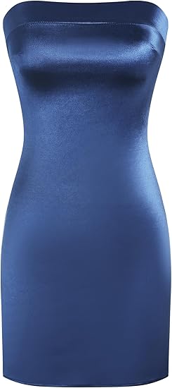 Women Tube Satin Mini Dress Bodycon Backless Silk Wedding Guest Homecoming Dresses