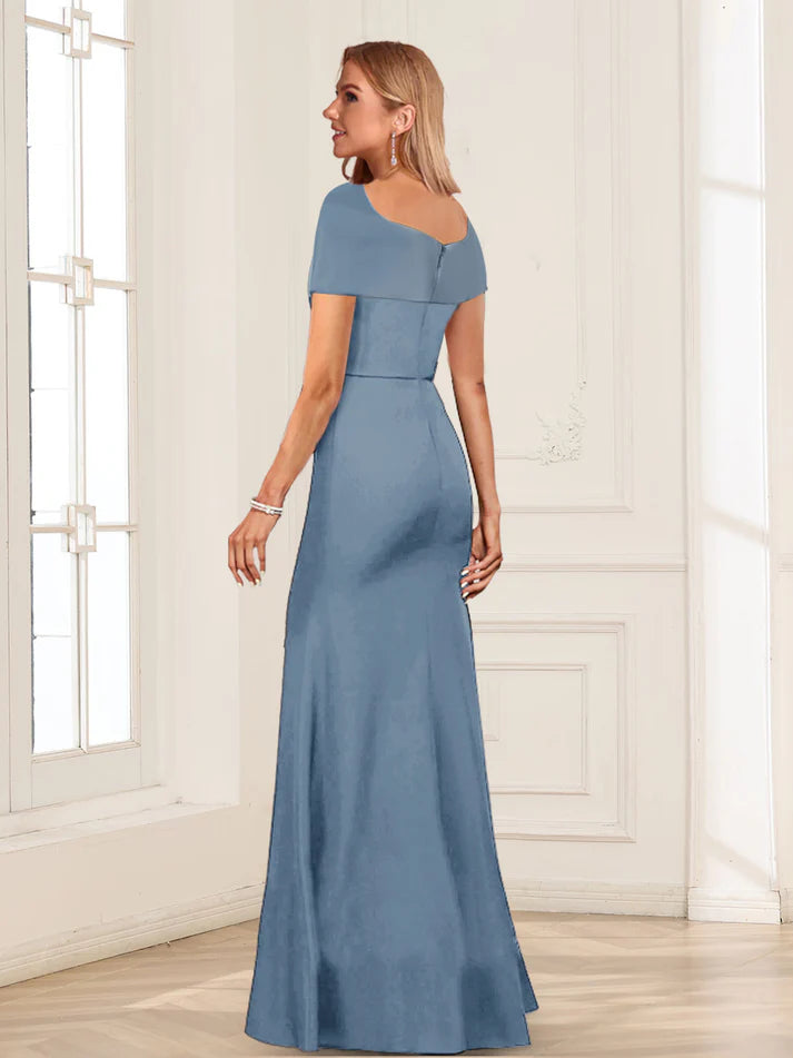 Mermaid Square Neck Short Sleeves Mother of the Bride Dresses