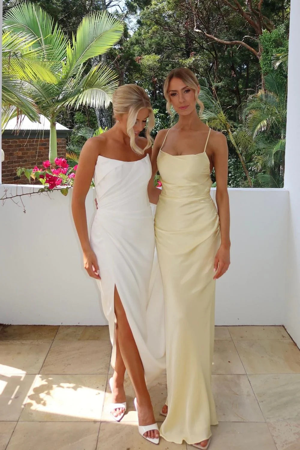 Simple Sheath Strapless Floor Length White Full Of Charm Wedding Dress