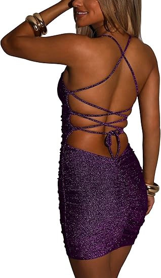 Women's Sexy Glitter Bandage Bodycon Wrap Homecoming Dresses