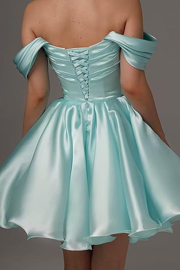 Satin Pleated A-line Short Prom Full Of Charm Homecoming Dresses