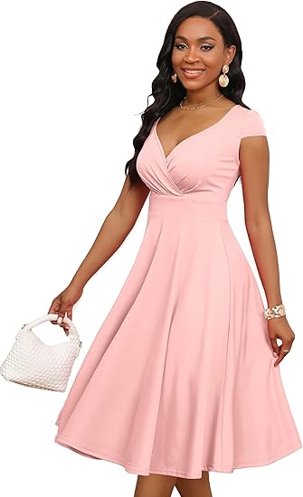 Women Short 1950s Retro Vintage Cocktail Wedding Guest Homecoming Dresses