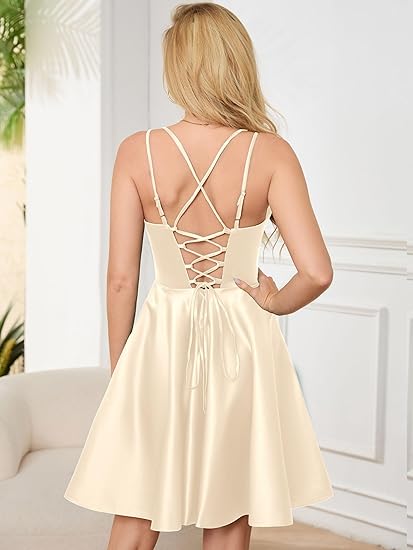 Homecoming Dresses for Teens Knee Length Spaghetti Strap