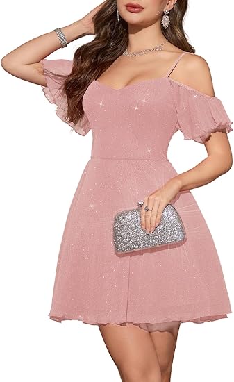 A line Tulle Spaghetti Straps Short Full Of Charm Homecoming Dresses