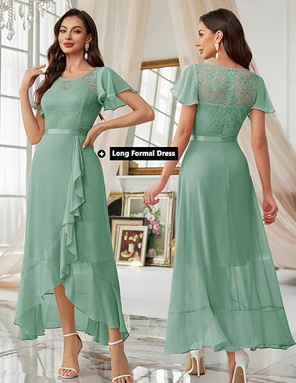 Formal Dresses for Women 2025 Wedding Guest with Slit Cocktail Elegant Lace Long Prom Dress