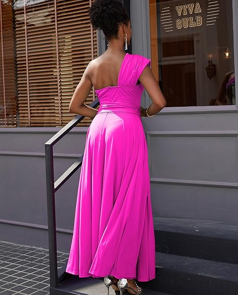 One Shoulder A-Line Evening Gowns Full Of Charm Evening Dress