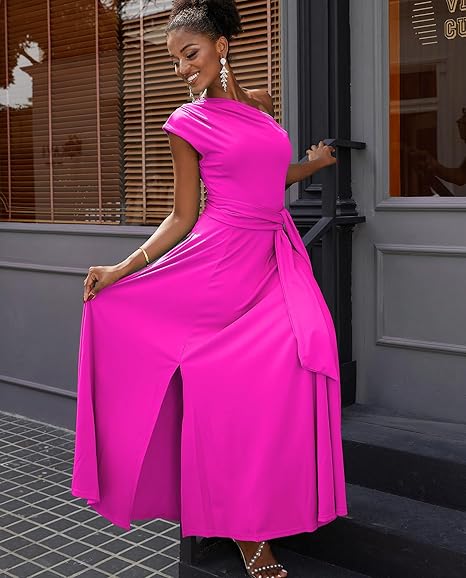 One Shoulder A-Line Evening Gowns Full Of Charm Evening Dress