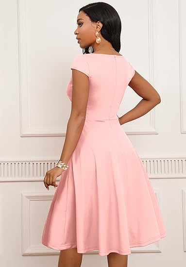 Women Short 1950s Retro Vintage Cocktail Wedding Guest Homecoming Dresses