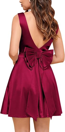 Women's Classic Scoop Collar Emprie Waist Cocktail Party A Line Homecoming Dresses