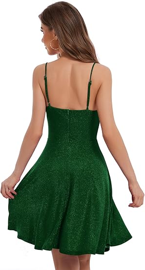 Fit and Flare Glitter Mini Swing Semi Formal Homecoming Dresses