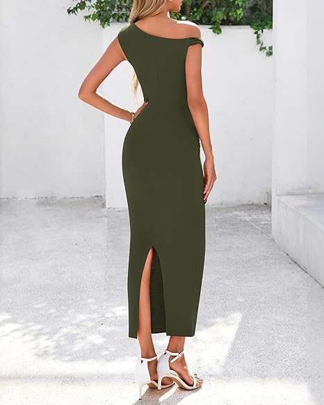 Women's Formal Cocktail Dresses One Shoulder Twist Strap Sundress
