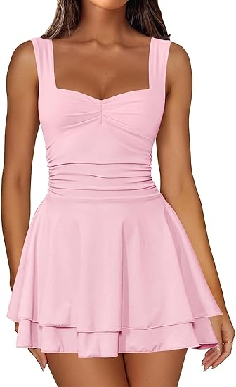 Women's Square Neck Sleeveless Mini Full Of Charm Homecoming Dresses