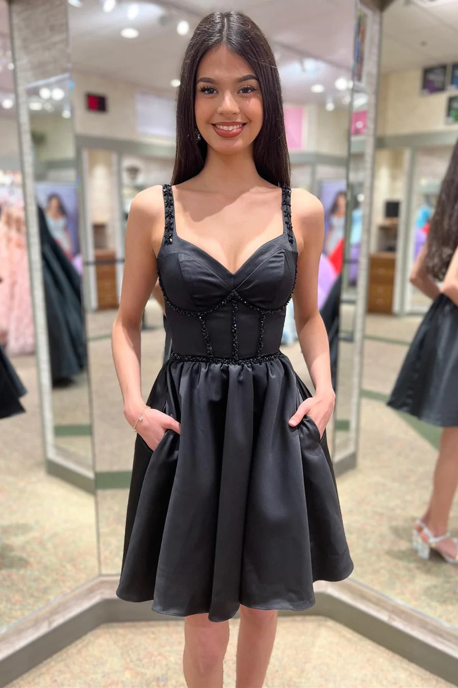 Black Sweetheart A-Line Full Of Charm Homecoming Dress