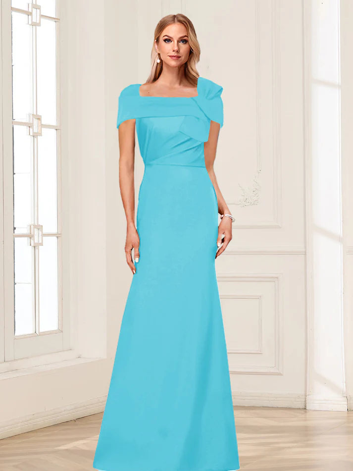 Mermaid Square Neck Short Sleeves Mother of the Bride Dresses