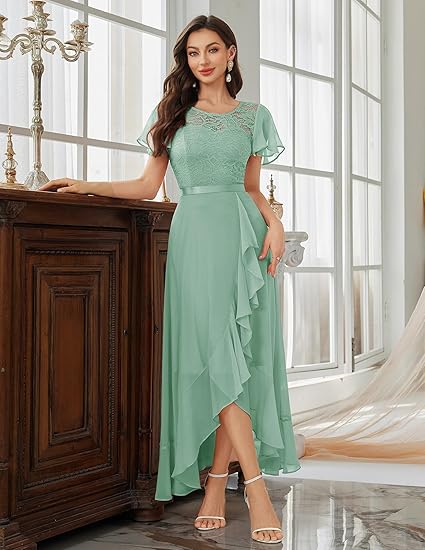 Formal Dresses for Women 2025 Wedding Guest with Slit Cocktail Elegant Lace Long Prom Dress