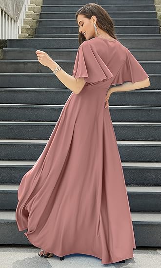 Womens 2025 Long Elegant Evening Cocktail Modest Maxi Dress
