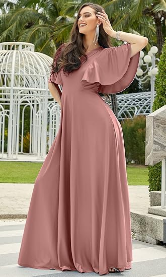 Womens 2025 Long Elegant Evening Cocktail Modest Maxi Dress