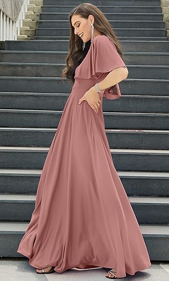 Womens 2025 Long Elegant Evening Cocktail Modest Maxi Dress