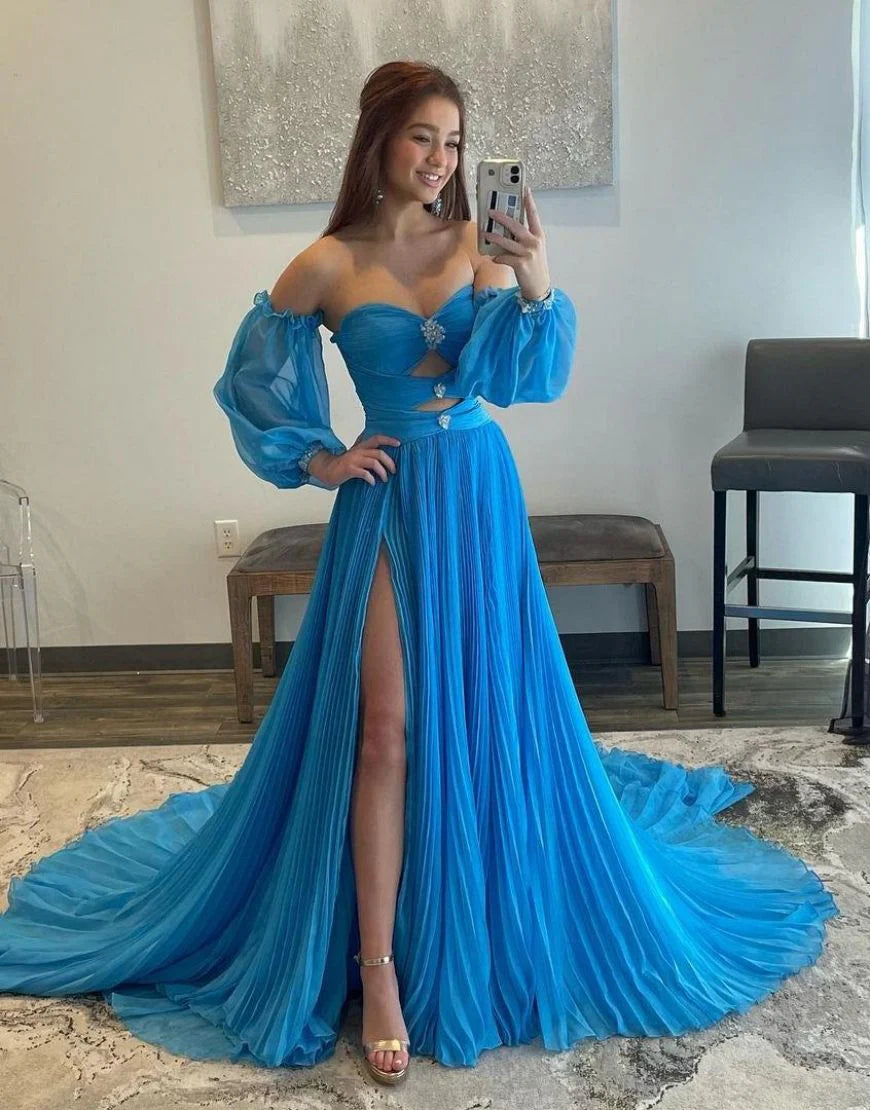 Elegant A-Line Court Train Full Of Charm Prom Dress