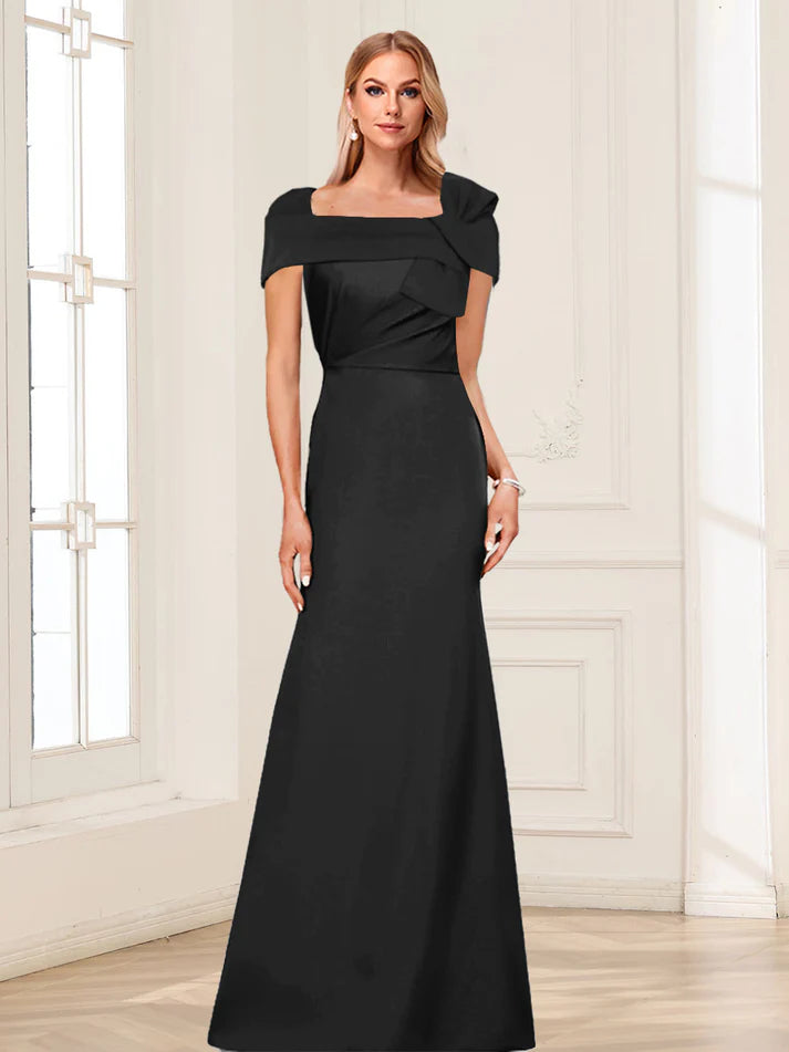 Mermaid Square Neck Short Sleeves Mother of the Bride Dresses