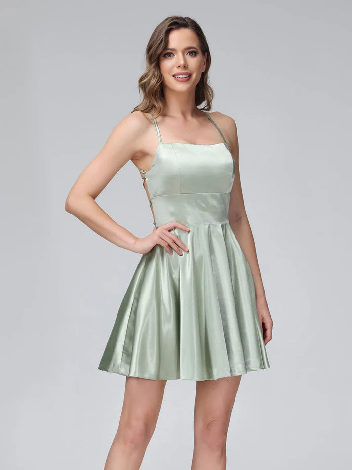 A-Line Sleeveless Backless Shor Full Of Charm Homecoming Dresses