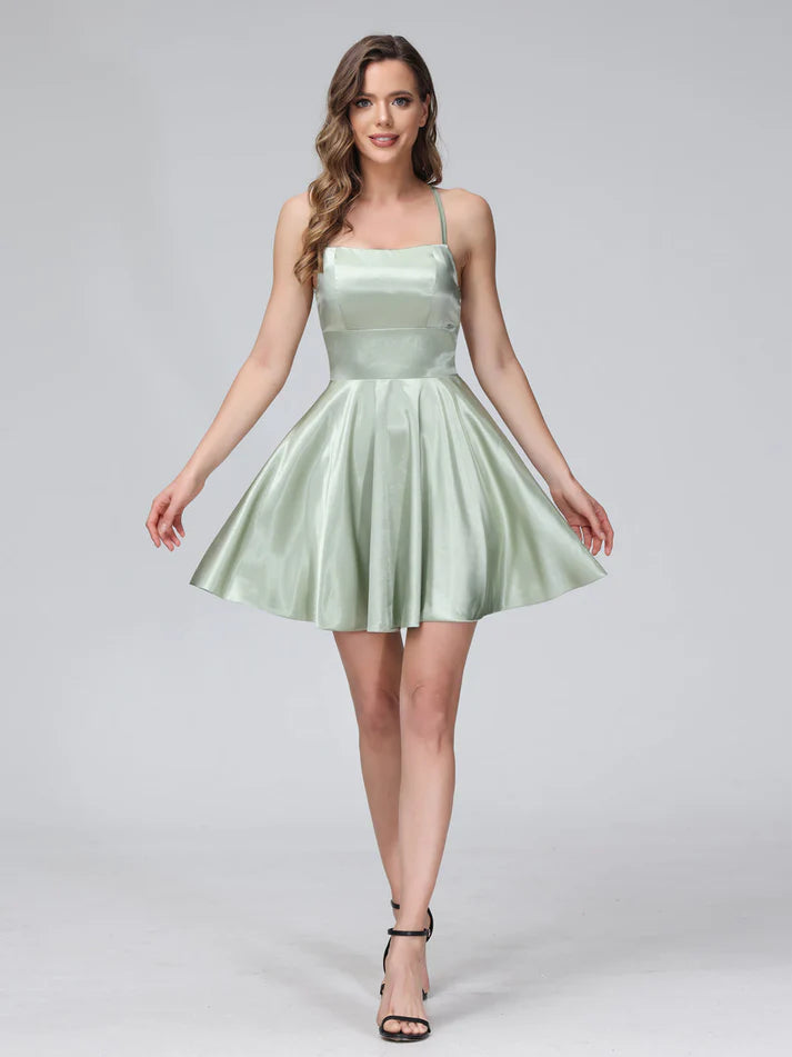 A-Line Sleeveless Backless Shor Full Of Charm Homecoming Dresses