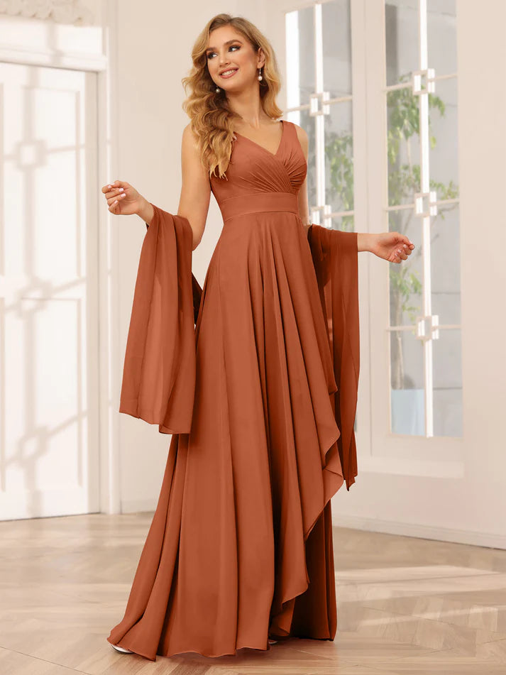 A-Line/Princess V-Neck Asymmetrical Full of charm Evening Dresses