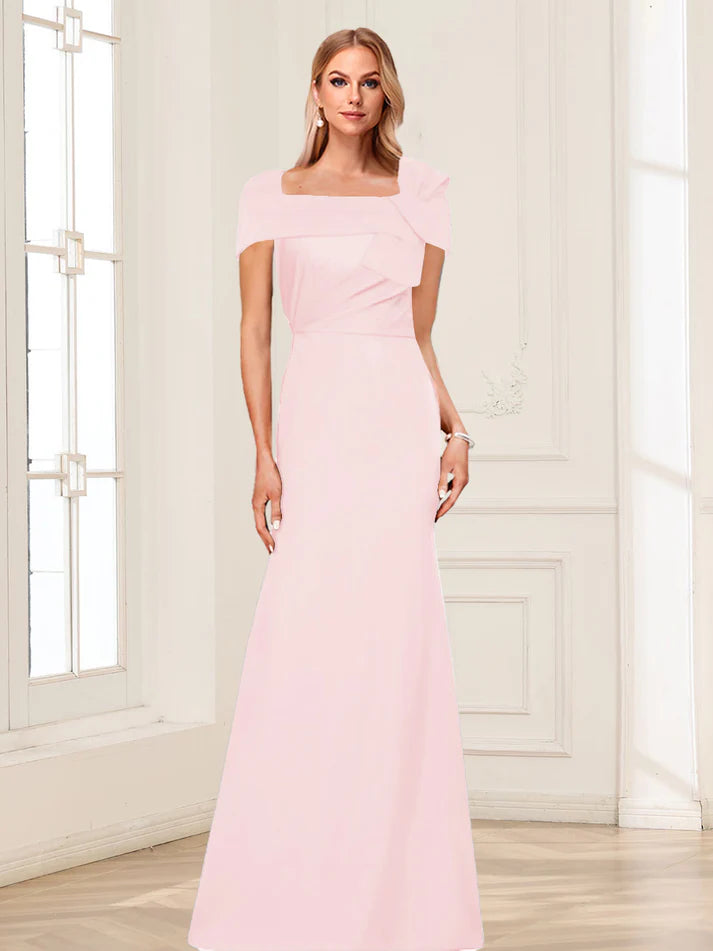 Mermaid Square Neck Short Sleeves Mother of the Bride Dresses