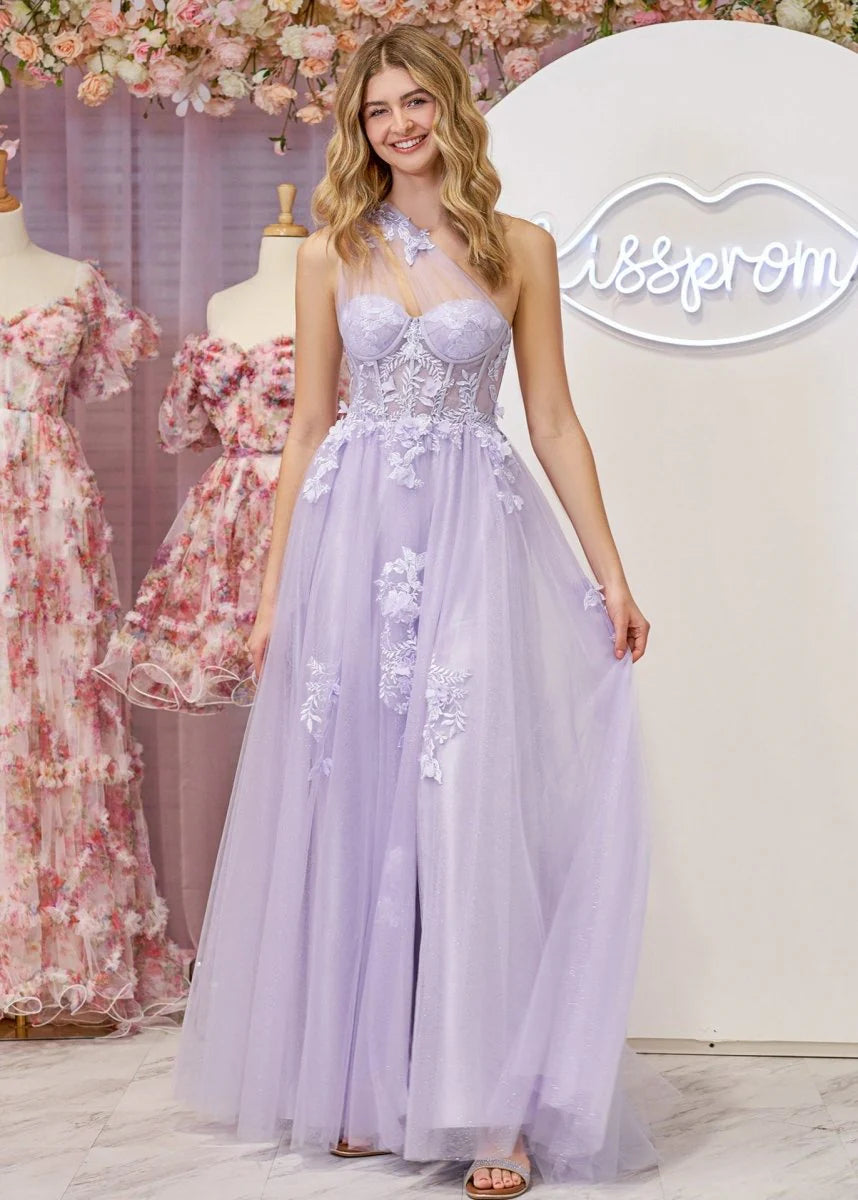 A Line One Shoulder Black Long Retract Your Waist Party Dress