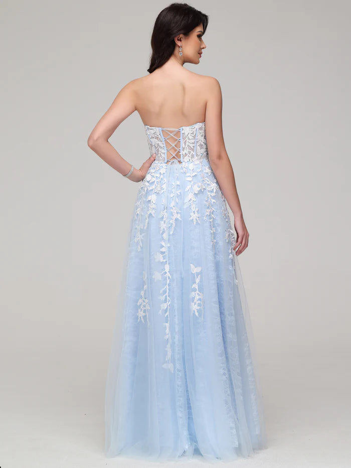 A-line Sweetheart Lace Appliques Tulle Unique Design Full Of Charm Prom Dress