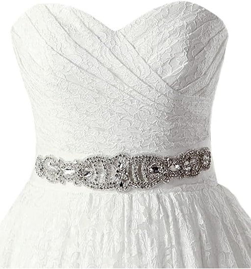 Chic Strapless A Line Lace Full Of Charm Wedding Dress