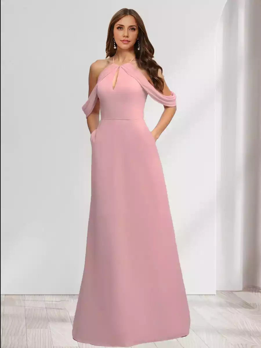 A charming A-line/princess style backless sleeveless pleated Bridesmaid Dresses
