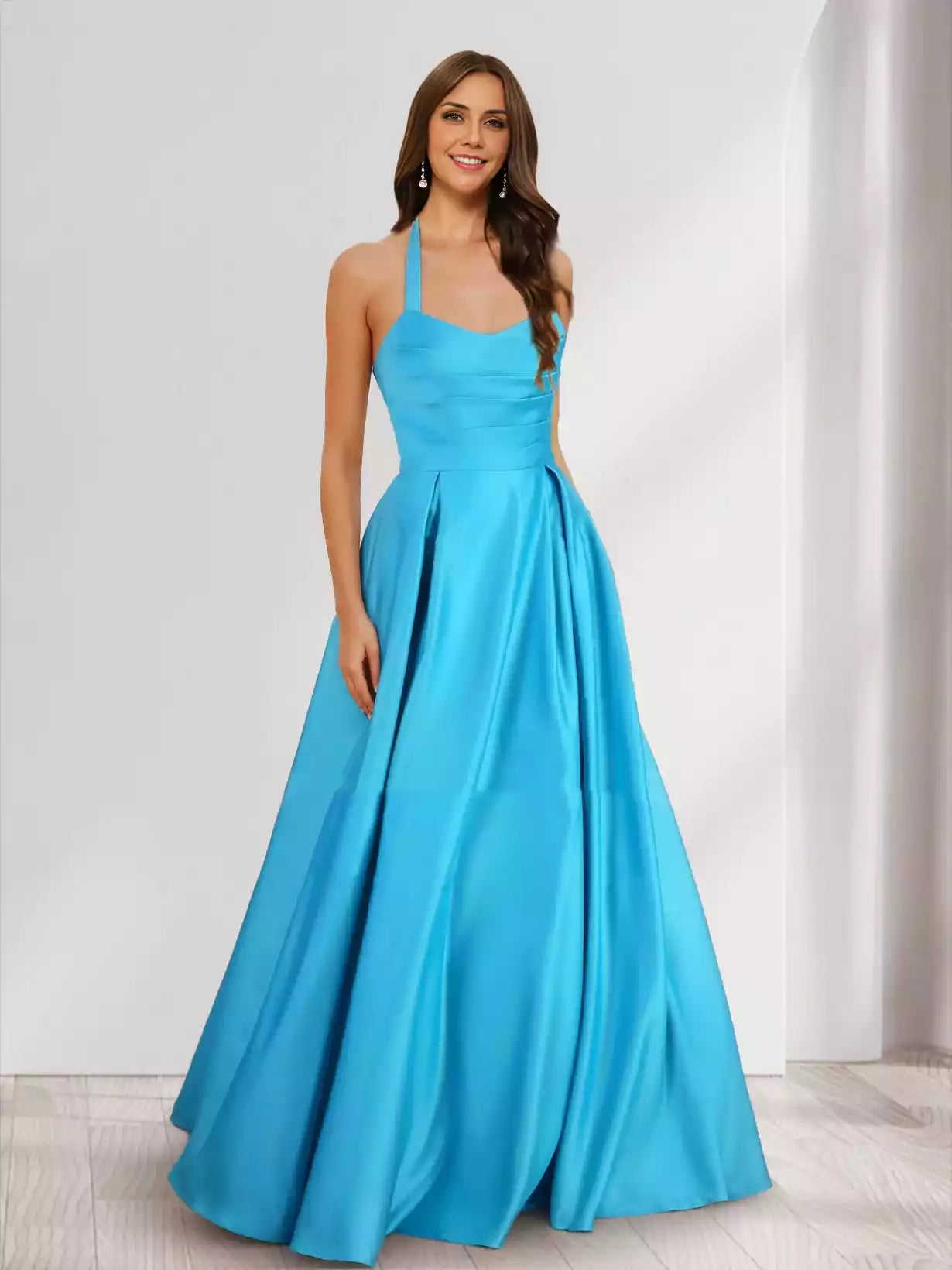 A charming A-line/princess style backless sleeveless pleated Bridesmaid Dresses