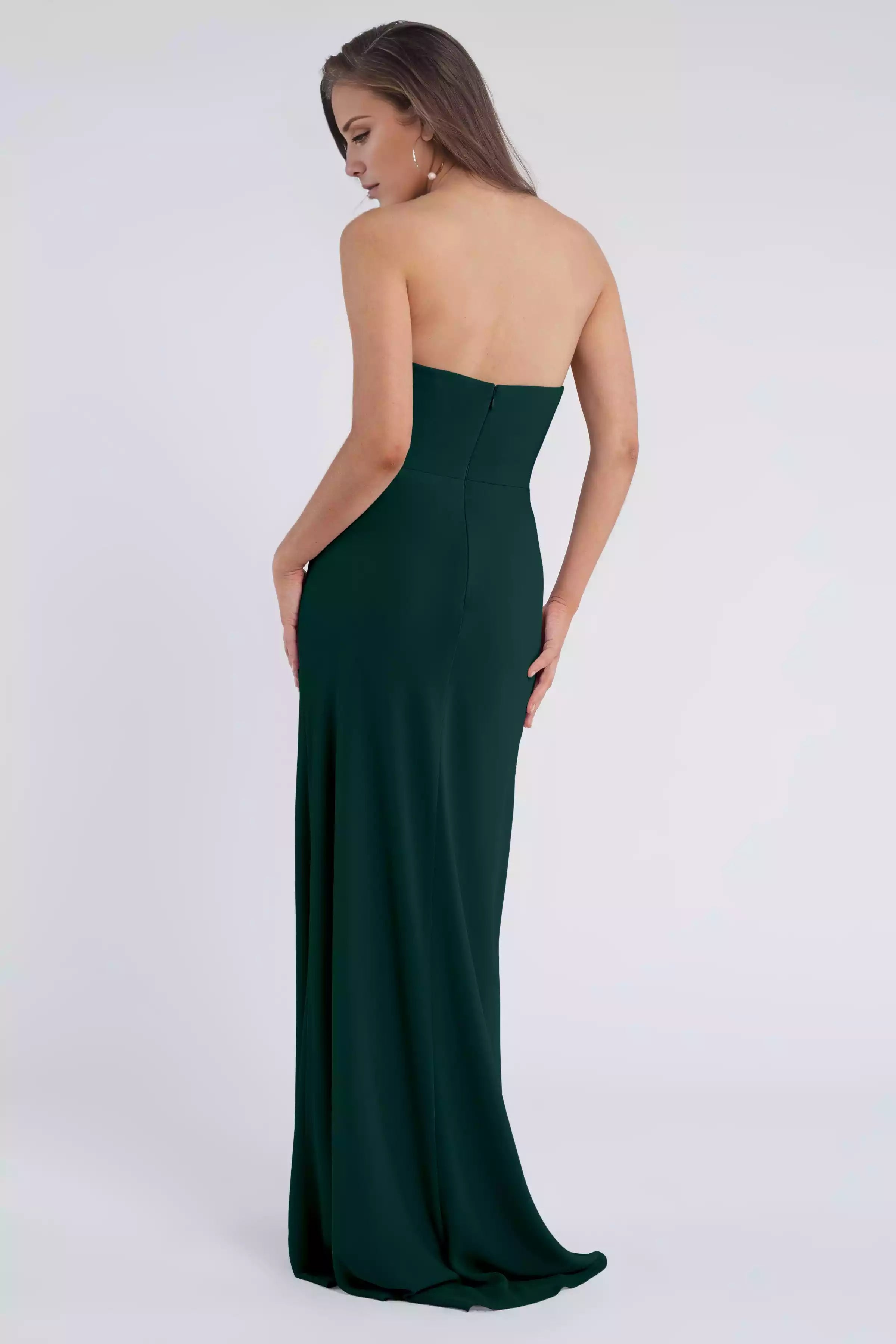 Beautiful scarf neckline, hanging tight corset, tight diagonal cut skirt, fully lined Bridesmaid Dresses