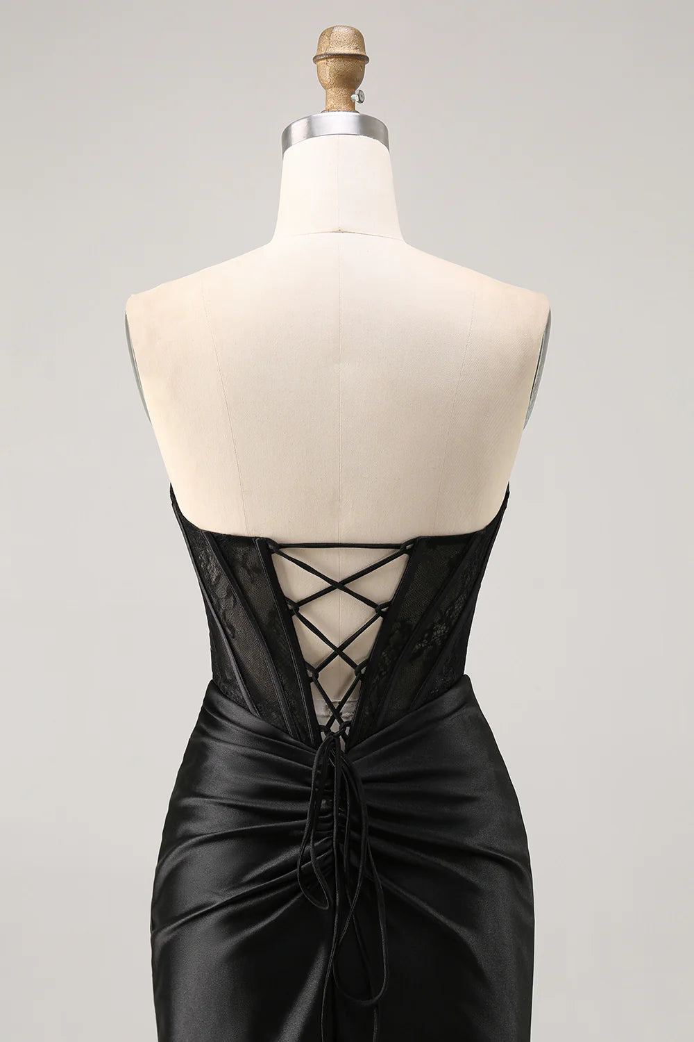 Black Corset Satin Strapless Short Tight Homecoming Dress