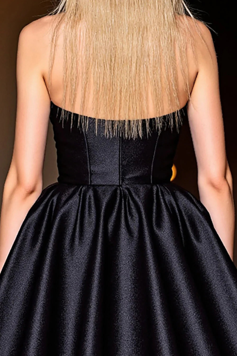 Black Satin Halter Short A Line Homecoming Dress