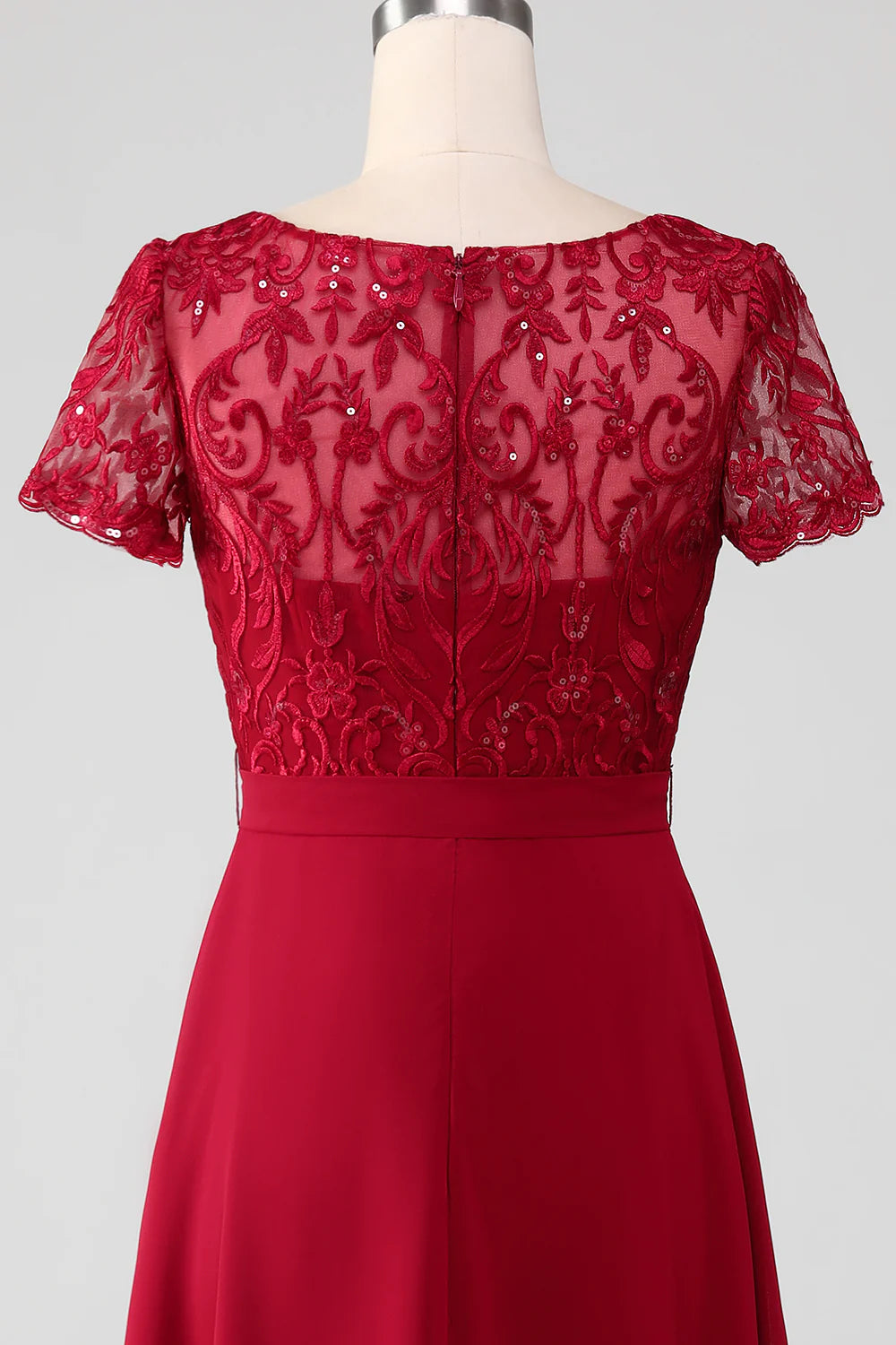 Navy Chiffon A-line Scoop Neck Mother of the Bride Dress